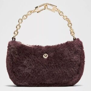 Lululemon Athletica Plum Faux Fur Shoulder Bag